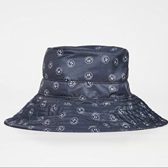 Ganni | Recycled Smiley Face Logo Print Bucket Hat - Picture 7 of 16